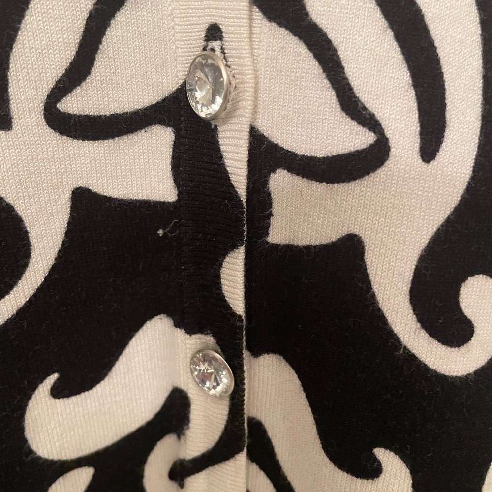 INC Black and White Cardigan with Sparkly Buttons Size 1X - NWT - Picture 2 of 3